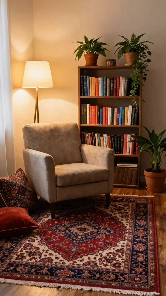 12 Vintage Persian Rug Ideas for Timeless Texture and Old-World Charm - 4. Cozy Nooks and Reading Areas 1