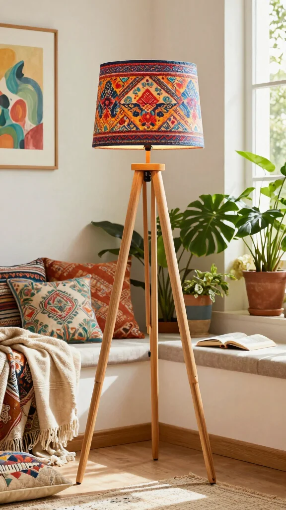 12 Wooden Lamp Ideas for Rustic, Modern, and Handmade Spaces - 11. Retro Wooden Tripod Lamp 1