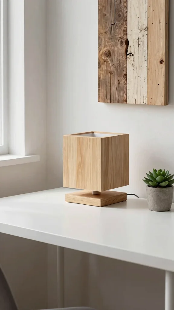 12 Wooden Lamp Ideas for Rustic, Modern, and Handmade Spaces - 2. Minimalist Wooden Cube Lamp 1