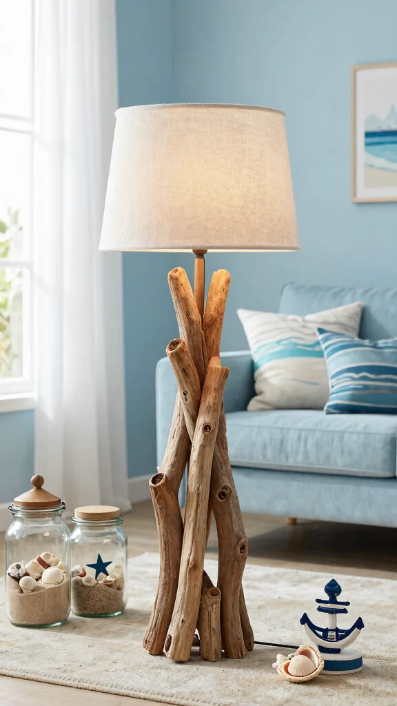 12 Wooden Lamp Ideas for Rustic, Modern, and Handmade Spaces - 3. Handmade Driftwood Lamp 1
