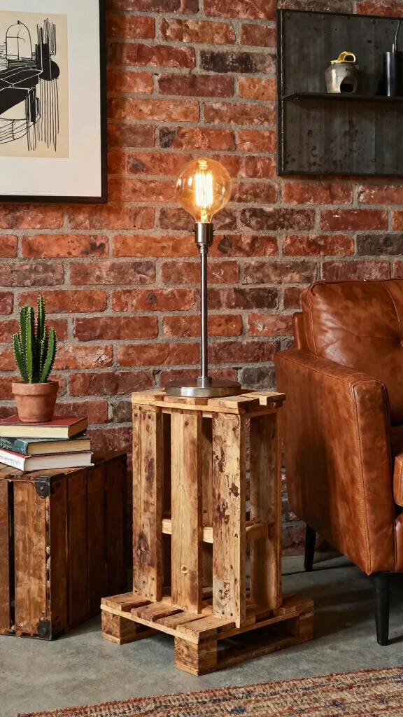 12 Wooden Lamp Ideas for Rustic, Modern, and Handmade Spaces - 4. Upcycled Wooden Pallet Lamp 1