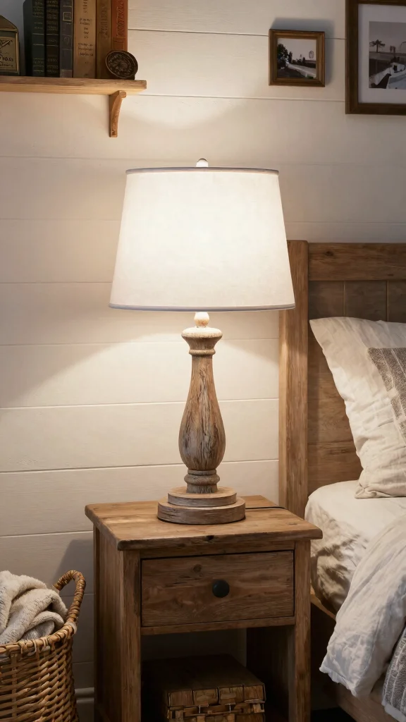 12 Wooden Lamp Ideas for Rustic, Modern, and Handmade Spaces - 8. Farmhouse-Style Wooden Table Lamp 1