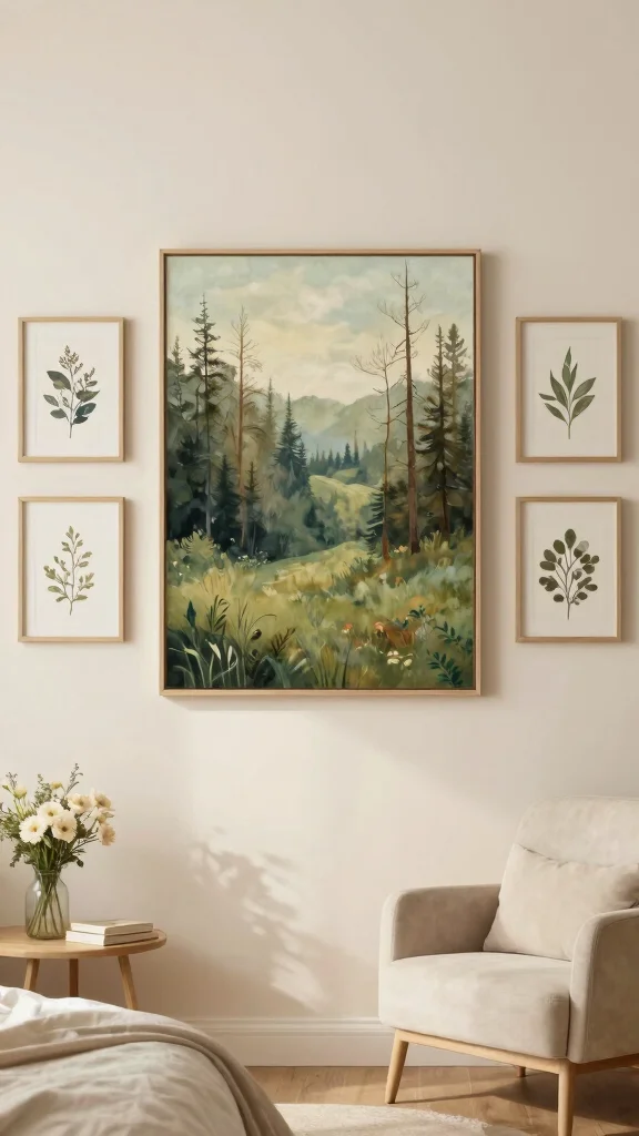 13 Bedroom Wall Art Ideas to Add Warmth, Style, and Visual Interest - 2. Nature-Inspired Art for a Calming Effect 1