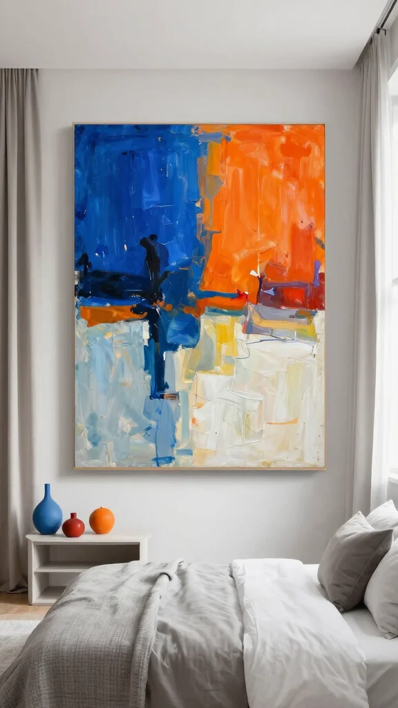 13 Bedroom Wall Art Ideas to Add Warmth, Style, and Visual Interest - 3. Abstract Art for a Modern Touch 1