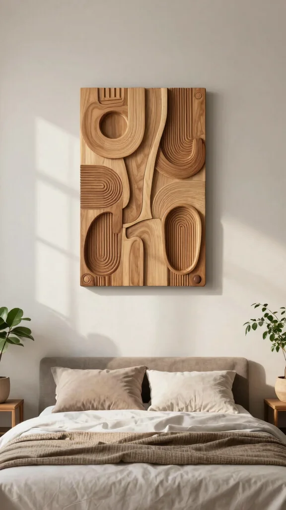13 Bedroom Wall Art Ideas to Add Warmth, Style, and Visual Interest - 9. Unique Wall Sculptures for a 3D Effect 1