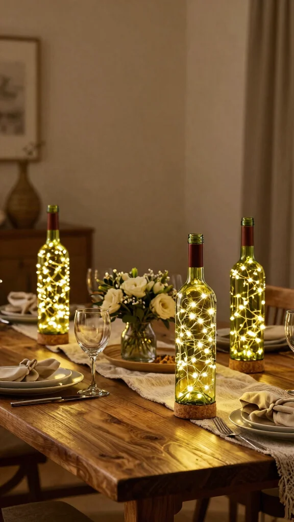 13 DIY Lamp Ideas to Create Unique Lighting for Every Room - 3. Elegant Wine Bottle Lamps 1