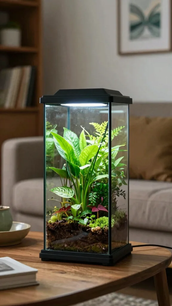 13 DIY Lamp Ideas to Create Unique Lighting for Every Room - 6. Terrarium Table Lamp 1