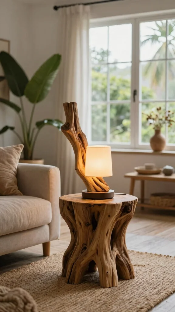 13 DIY Lamp Ideas to Create Unique Lighting for Every Room - 8. Nature-Inspired Driftwood Lamp 1