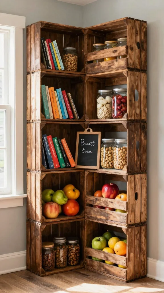 13 Kitchen Decor Wall Art Creative Ideas for a More Charming Cooking Space - 10. Vintage Fruit Crate Displays 1