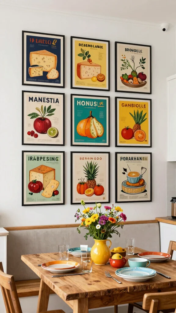 13 Kitchen Decor Wall Art Creative Ideas for a More Charming Cooking Space - 4. Vintage Food Posters 1