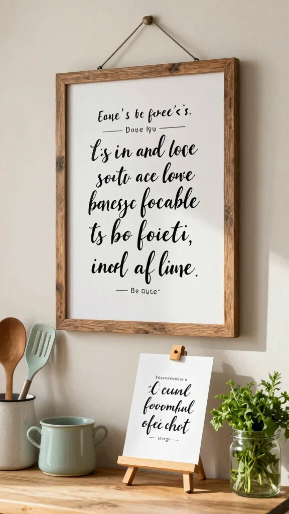 13 Kitchen Decor Wall Art Creative Ideas for a More Charming Cooking Space - 5. Culinary Quote Boards 1
