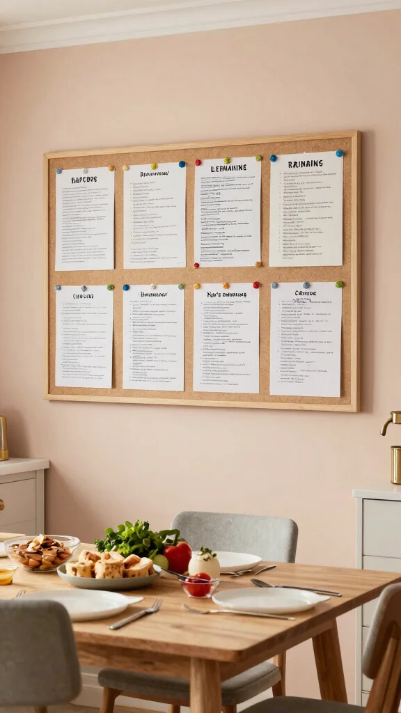 13 Kitchen Decor Wall Art Creative Ideas for a More Charming Cooking Space - 8. Personalized Family Recipe Board 1