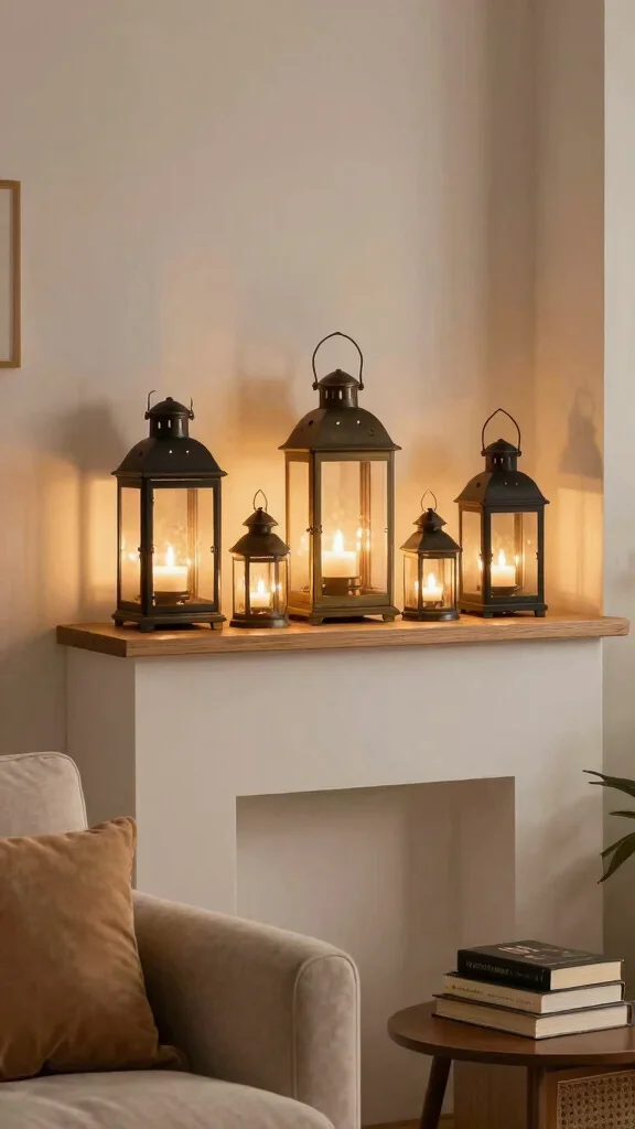 13 Living Room Lamp Ideas to Make Your Space Feel Warm and Inviting - 3. Vintage Lanterns 1