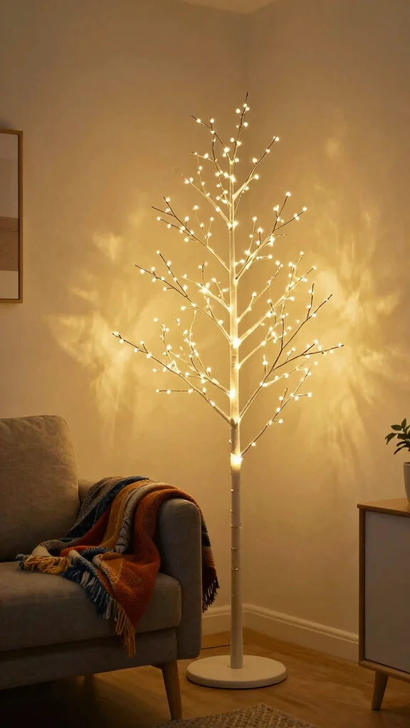 13 Living Room Lamp Ideas to Make Your Space Feel Warm and Inviting - 5. LED Tree Branch Lights 1