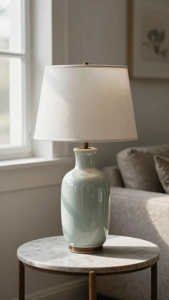 13 Living Room Lamp Ideas to Make Your Space Feel Warm and Inviting - 6. Ceramic Lamps with Eco-Friendly Glaze 1
