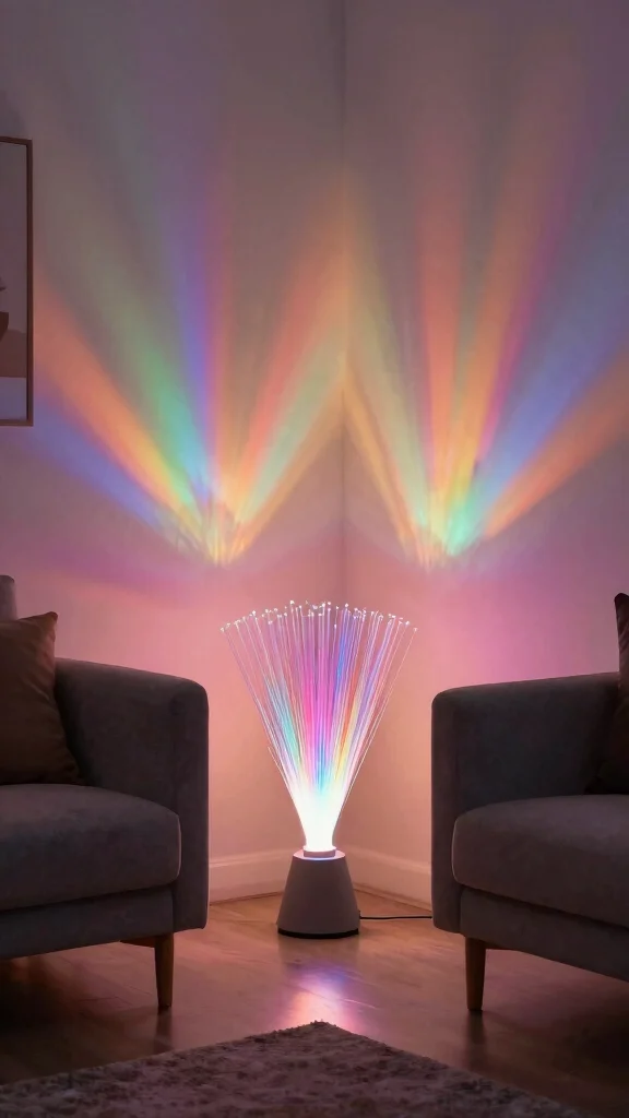 13 Living Room Lamp Ideas to Make Your Space Feel Warm and Inviting - 8. Fiber Optic Lamps 1