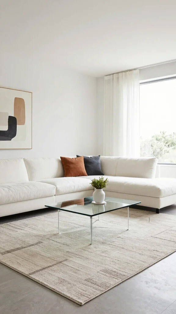 13 Living Room Rug Inspiration Ideas to Refresh Your Space with Comfort and Style - 2. Modern Minimalism with Neutral Tones 1