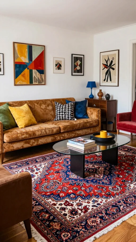 13 Persian Rug Designs That Bring Classic Elegance into Any Space - 9. Eclectic Mix n' Match 1