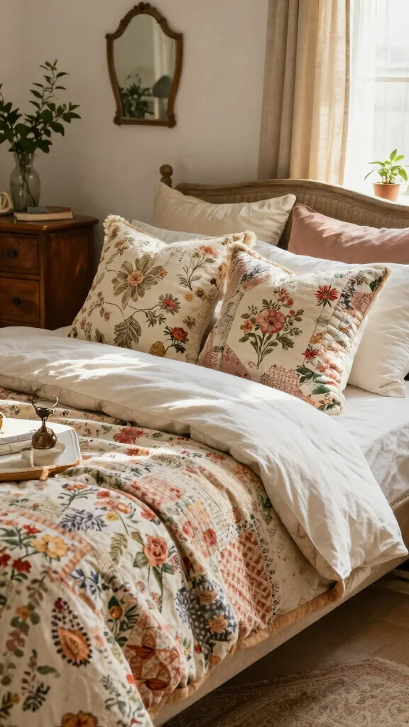 13 Pillow Case Design Ideas to Refresh Your Bedroom with Style - 10. Vintage Inspirations 1