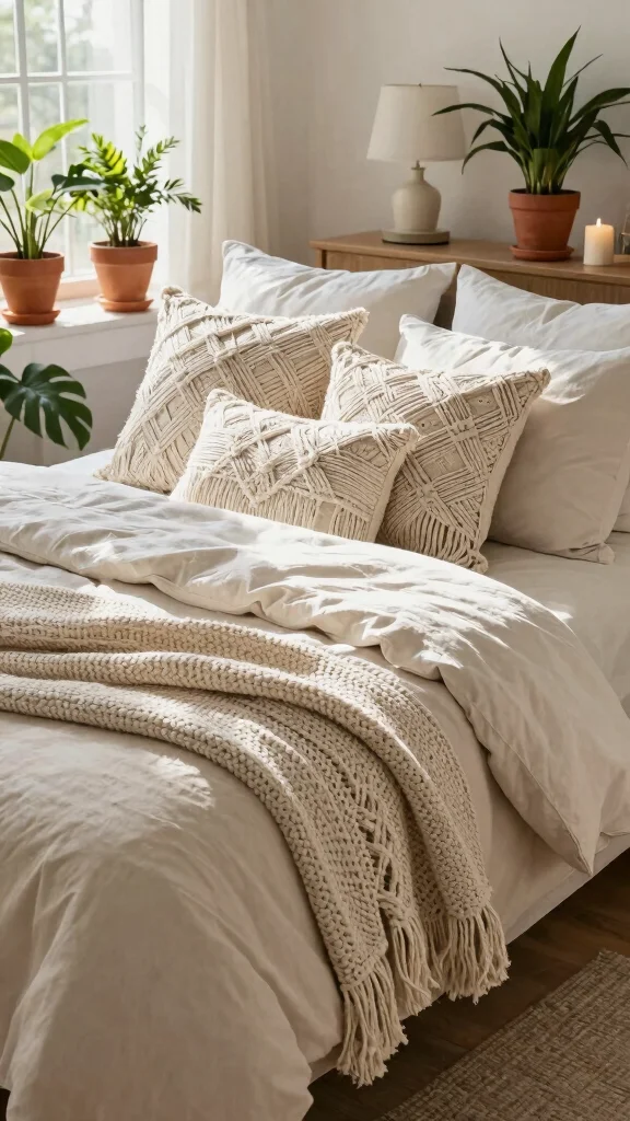 13 Pillow Case Design Ideas to Refresh Your Bedroom with Style - 2. Macramé Magic 1