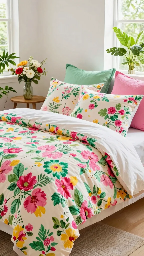13 Pillow Case Design Ideas to Refresh Your Bedroom with Style - 3. Floral Fantasy 1