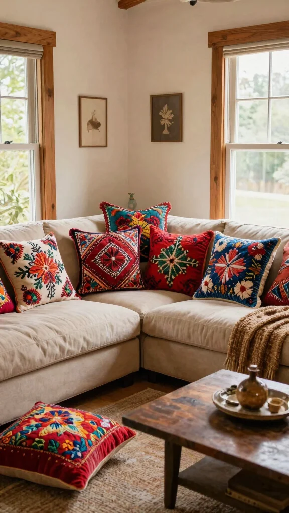 13 Pillow Covers Design Ideas to Instantly Upgrade Your Home Decor - 7. Handcrafted Embroidered Designs 1