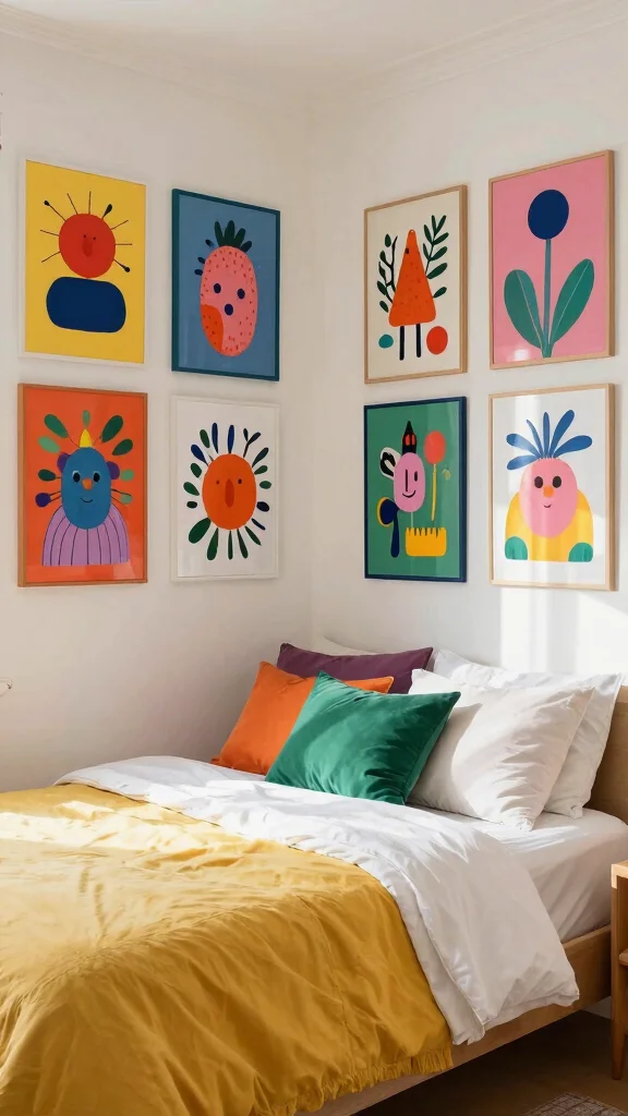 13 Wall Art for Bedroom Ideas to Create a Cozy and Beautiful Retreat - 10. Whimsical Art 1