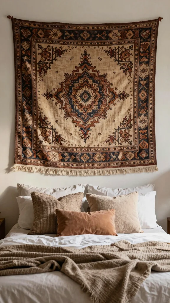 13 Wall Art for Bedroom Ideas to Create a Cozy and Beautiful Retreat - 5. Woven Wall Tapestry 1