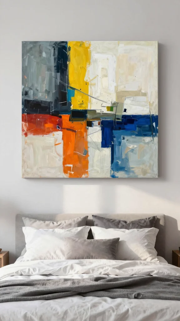 13 Wall Art for Bedroom Ideas to Create a Cozy and Beautiful Retreat - 8. Abstract Canvas Prints 1