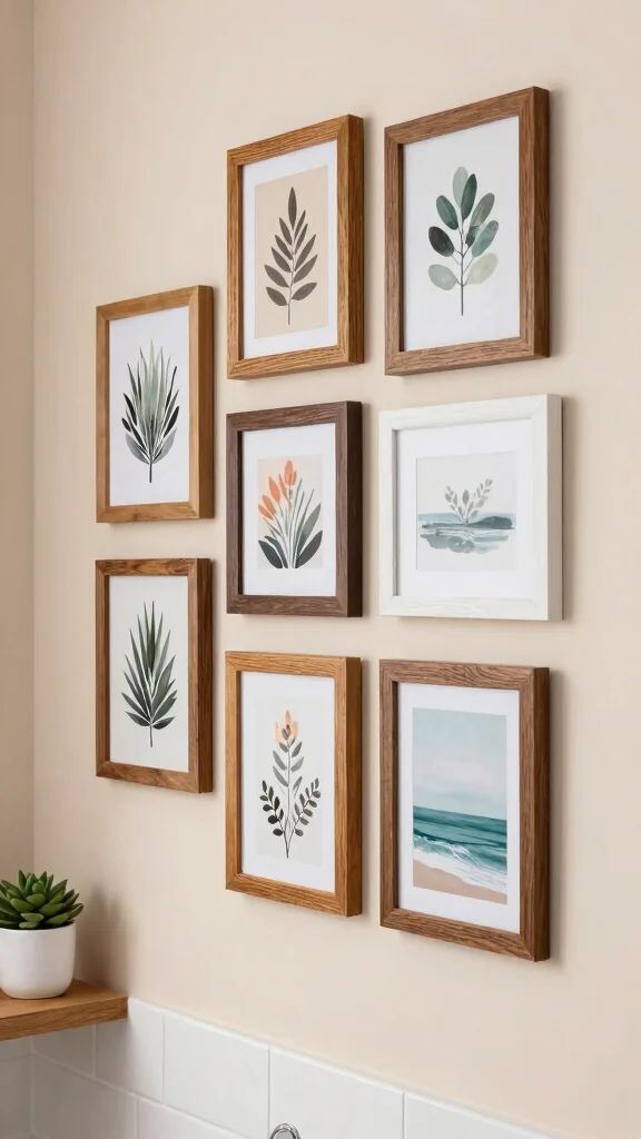 14 Bathroom Wall Art Ideas to Add Personality Without a Full Makeover - 1. Upcycled Wood Frames 1