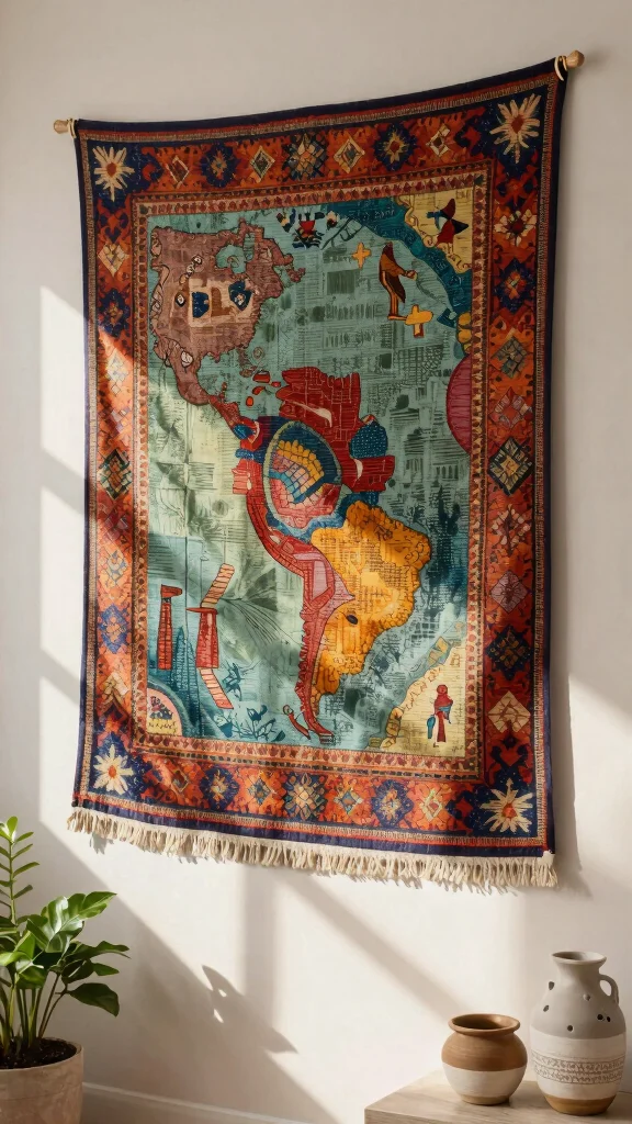 14 Bathroom Wall Art Ideas to Add Personality Without a Full Makeover - 11. Global Textile Art 1