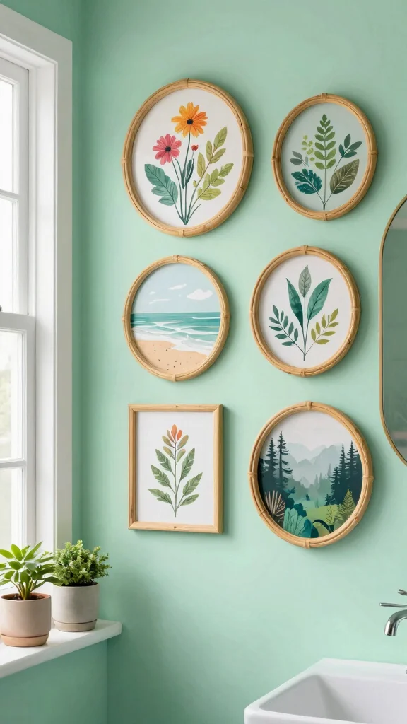 14 Bathroom Wall Art Ideas to Add Personality Without a Full Makeover - 2. Nature-Inspired Prints 1