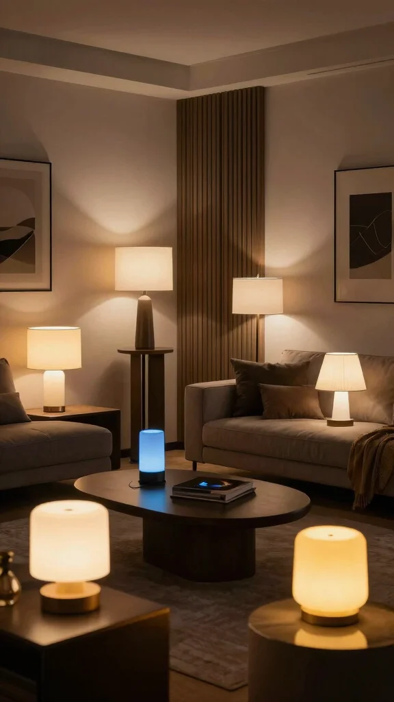 14 Lamp Design Ideas to Brighten Your Home with Style - 12. Smart Lighting Solutions 1