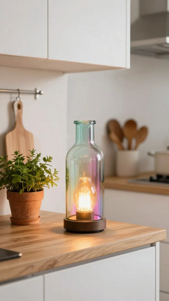 14 Lamp Design Ideas to Brighten Your Home with Style - 2. Upcycled Glass Bottle Lamps 1