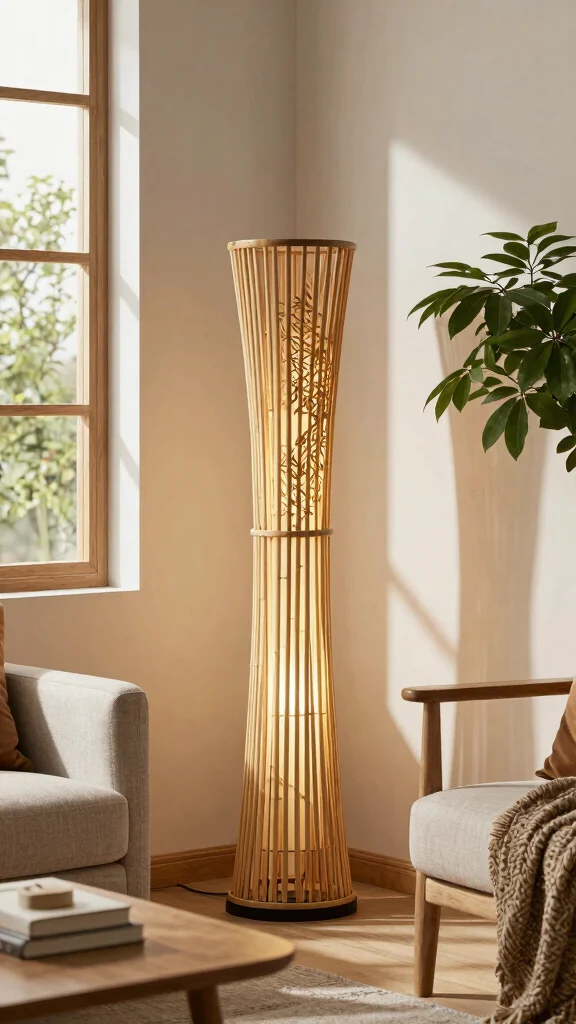 14 Lamp Design Ideas to Brighten Your Home with Style - 5. Bamboo Floor Lamps 1
