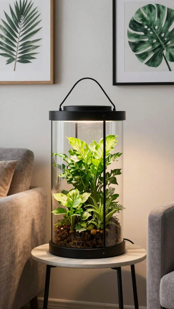 14 Lamp Design Ideas to Brighten Your Home with Style - 7. Terrarium Lamps 1