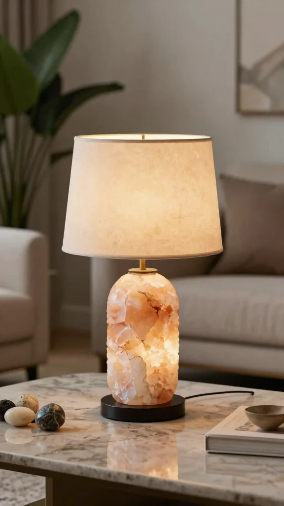 14 Lamp Design Ideas to Brighten Your Home with Style - 8. Mineral Stone Lamps 1