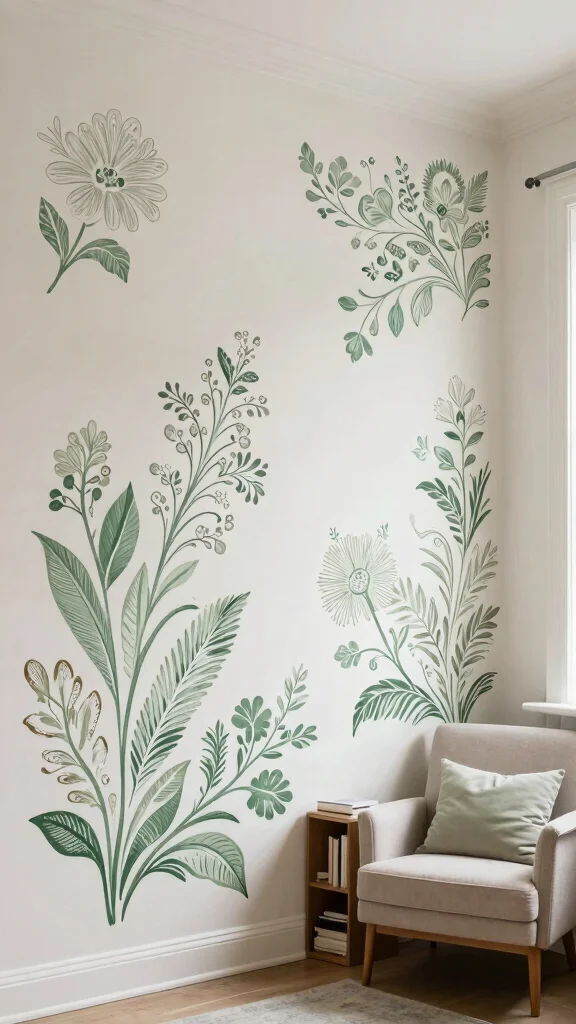 15 Wall Art Concepts to Refresh Any Room with Style and Personality - 10. Stenciled Wall Art 1