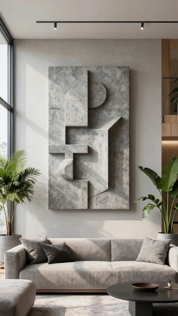 15 Wall Art Concepts to Refresh Any Room with Style and Personality - 12. Concrete Art Decor 1