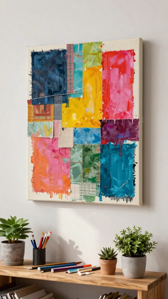 15 Wall Art Concepts to Refresh Any Room with Style and Personality - 14. Upcycled Canvas Art 1