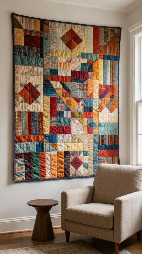 15 Wall Art Concepts to Refresh Any Room with Style and Personality - 15. Quilted Wall Art 1