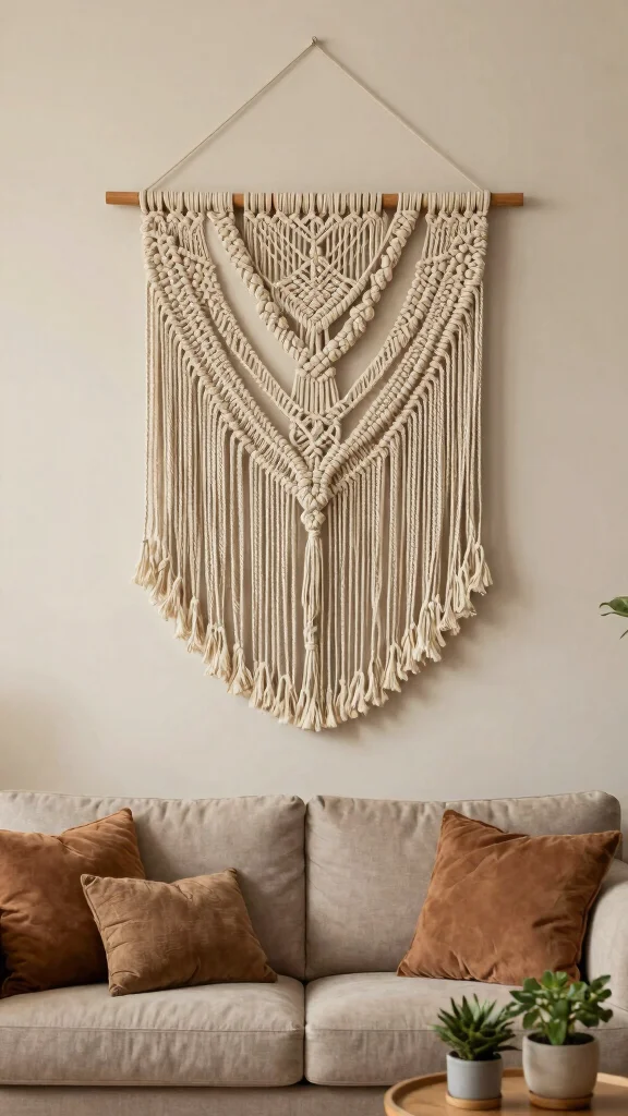 15 Wall Art Concepts to Refresh Any Room with Style and Personality - 3. DIY Macramé Wall Hangings 1