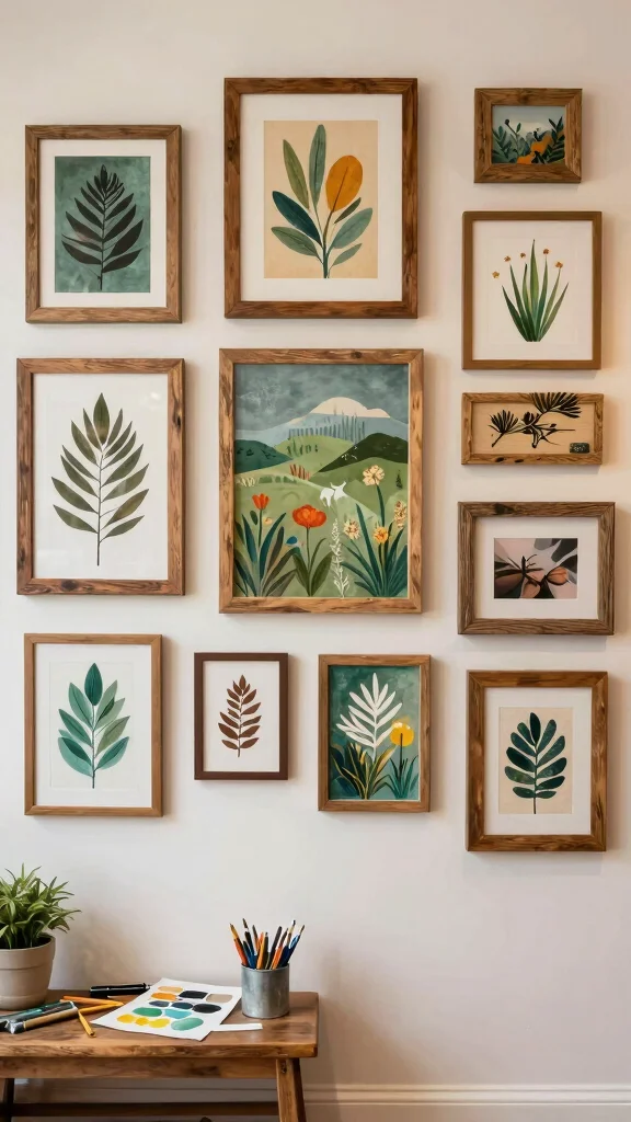 15 Wall Art Concepts to Refresh Any Room with Style and Personality - 7. Eco-Friendly Gallery Walls 1